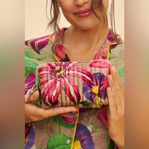 Powder UK Oversized Botanicals cotton velvet small bag- NWT